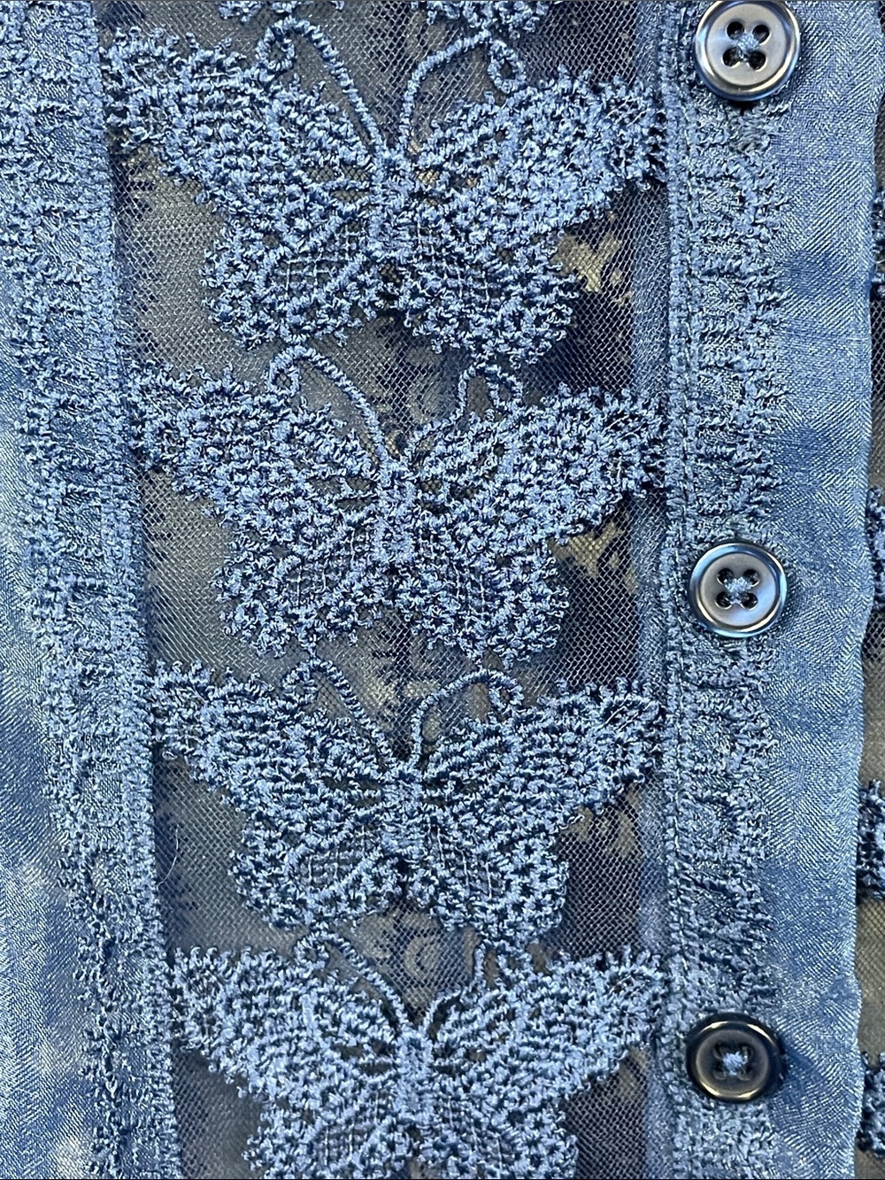 Ciebon Cara Butterfly Lace Shift Dress Navy Blue Mini Sz XS - Picture 9 of 9